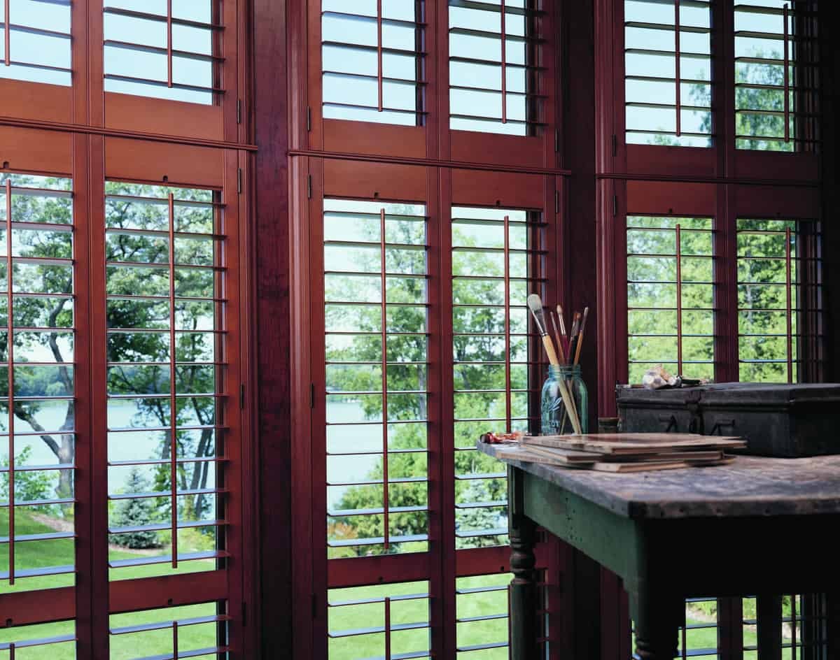 Heritance® hardwood shutters near Beachwood, Ohio (OH), that offer timeless styles and durability from Hunter Douglas.