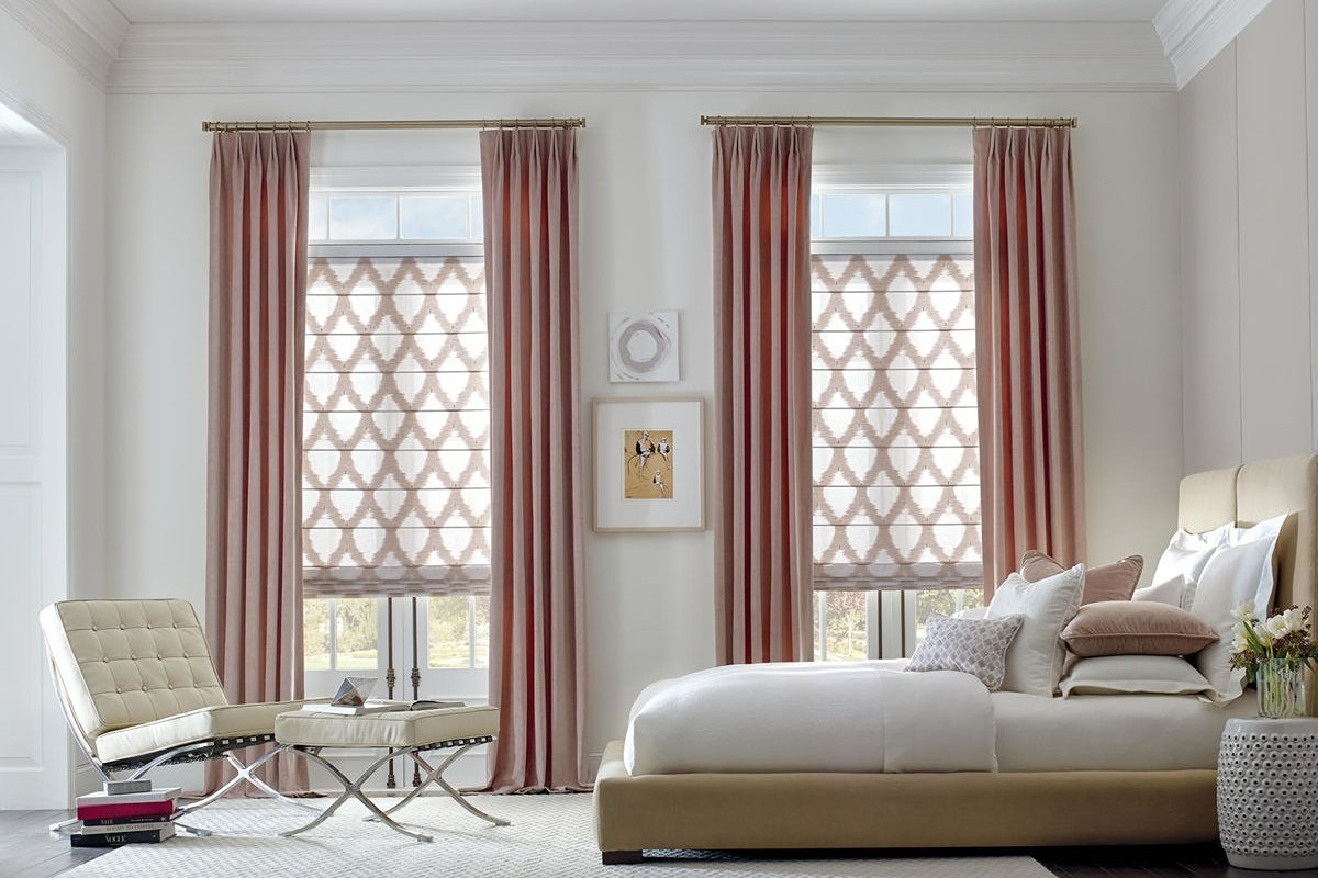 Decorating Guest Bedrooms, Custom Hunter Douglas Design Studio Roman Shades near Beachwood, Ohio (OH)